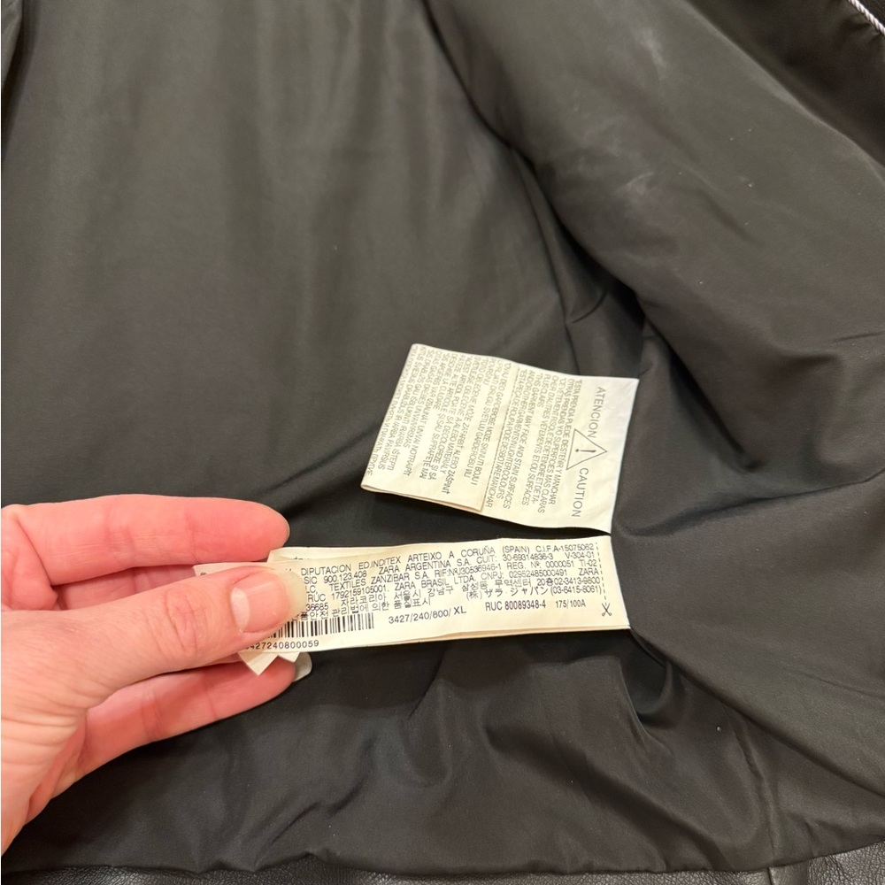 Zara TRF Black Faux Leather Jacket - Picture 5 of 7